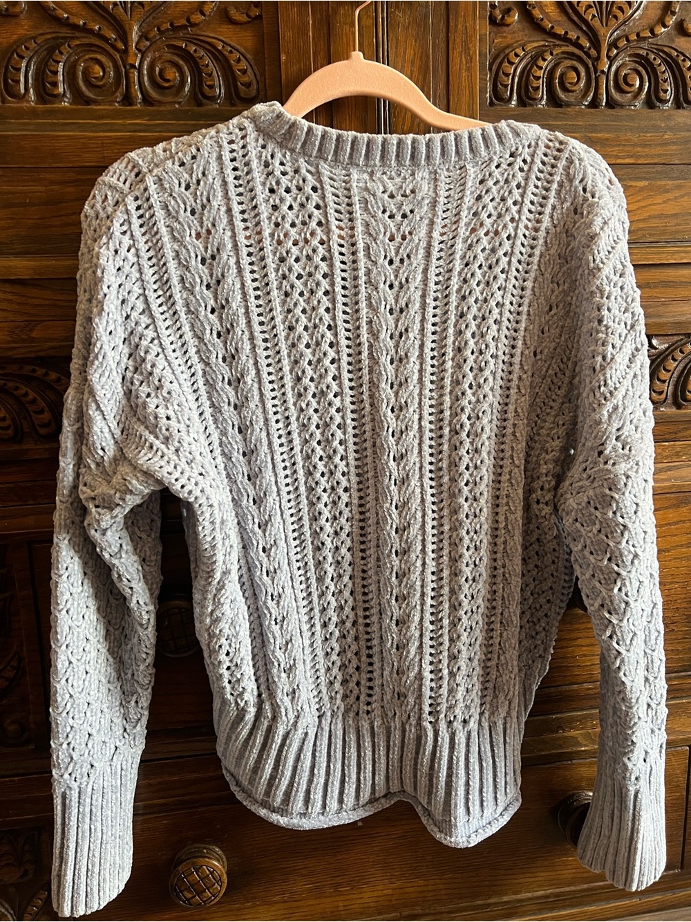 ALTARD STATE CHENILLE CROPPED SWEATER LIGHT BLUE SOFT SIZE XS - Picture 3 of 3
